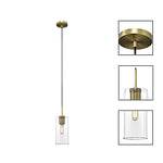 2  Pack hanging lighting gold pendant lights brass, glass island light