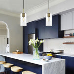 2  Pack hanging lighting gold pendant lights brass, glass island light