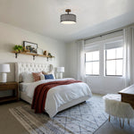 13 Inch light bulb black ceiling light fabric shade, metal shade of lights