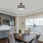 13 Inch light bulb black ceiling light fabric shade, metal shade of lights