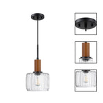 3 Pack light fixtures clear glass black kitchen light glass, metal pendant light