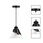 1 Light bulb light black dining room light glass, metal pendant light