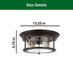 2 Light led light bronze light bulbs glass, iron, metal ceiling light