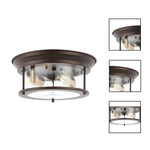 2 Light led light bronze light bulbs glass, iron, metal ceiling light