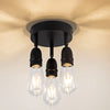 2 Light hall lights ceiling mount Metal overhead light fixture Black ceiling texture brush