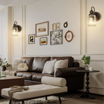 1 Light wall lighting oil-rubbed bronze bathroom sconces glass, metal wall light fixture