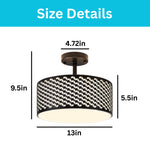 1 Pack led light metal ceiling light black flush mount ceiling fixture