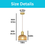 1 Light ceiling lamp glass hanging light amber gold pendant lights
