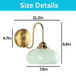 1 Light wall sconce green wall lighting glass, metal  bedroom wall lighting
