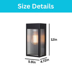 2 Pack bulb light metal exterior wall sconce black lamp fixtures