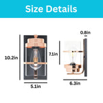 1 light modern wall sconce metal glass sconce wall lighting black gold wall light