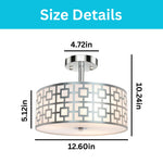 3-Light ceiling lamp metal acrylic flush mount ceiling light silver light fixture light