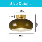 11 inch bulbs light glass metal dining light fixtures green ceiling light