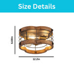 3 lights on a ceiling metal wood kitchen light brown flush mount light