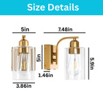 2 Pack wall sconces gold bulb light glass, iron, plastic battery operated wall sconces