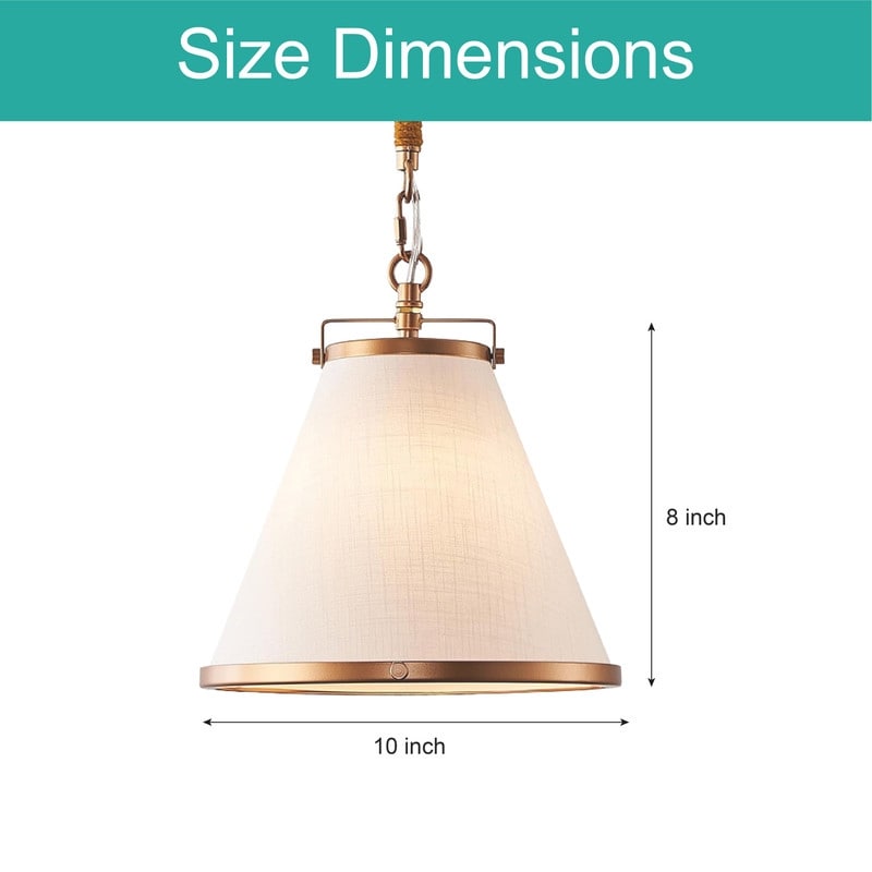 1 -Pack pendant light gold kitchen island lights linen, metal entryway lights