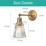 1-Light Industrial light fixture gold kitchen light  glass, metal wall light
