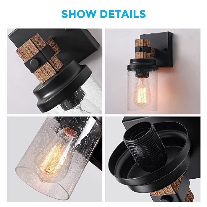 1-Light farmhouse wall sconce Glass & Metal hallway light fixtures wall Vanity bathroom wall sconce