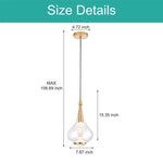 1-Light hanging light gold kitchen island light aluminum, glass dining light