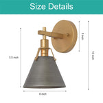 1-Light light fixture dark silver, gold living room lights metal wall sconces