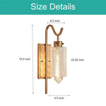 1-Light wall lantern gold light fixture glass, iron living room lights