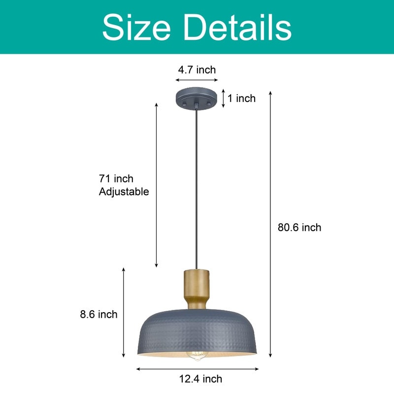 1 Pack hanging lights blue kitchen island lights metal pendant lights