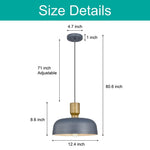 1 Pack hanging lights blue kitchen island lights metal pendant lights