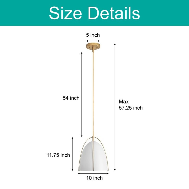 1-light dining room light white and gold kitchen light fixtures metal pendant light