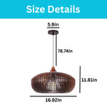 Round kitchen island metal wood hanging pendant light black coffee chandelier