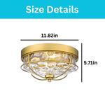 2-Light ceiling mount metal glass kitchen light gold lights and fixtures