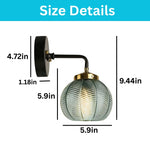 E26 light bulb green light fixtures glass, metal wall sconce