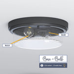 13 Inch Round Flush Mount ceiling lamp seeded glass ceiling light with bronze finish