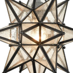 13 inch moravian star light with seeded glass shade