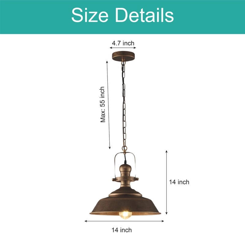 14.2 Inch dome hanging light bronze pendant light metal island lights