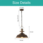 14.2 Inch dome hanging light bronze pendant light metal island lights