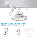 150W high bay LED light factory warehouse gym ceiling pendant light with hanging hook