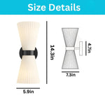 2 Light lighting and fixtures matte black wall sconce glass, metal wall lighting