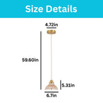 1-light Adjustable hanging fixture glass metal pendant lights amber gold mini chandeliers