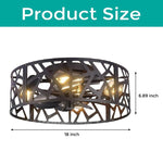 18 Inch caged light fixture black flush mount lights metal ceiling light