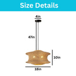 18” Bulb light black, rattan kitchen lighting  metal, rattan paper pendant light