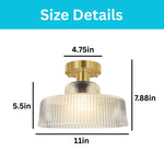 1 light hanging ceiling lamp glass light fixture clear gold porch light