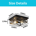 2 Pack flush mount lights metal ceiling light fixture rustic black ceiling lamp