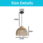 3 Pack hanging light vintage dining room light rattan pendant light