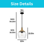 1-Light hanging light alloy steel glass mini pendant matte black ceiling fixture