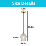 3 PCS bulbs light cognac glass kitchen island lighting glass pendant light