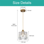 2-Pack farmhouse light fixtures gold kitchen lights glass, crystal pendant light