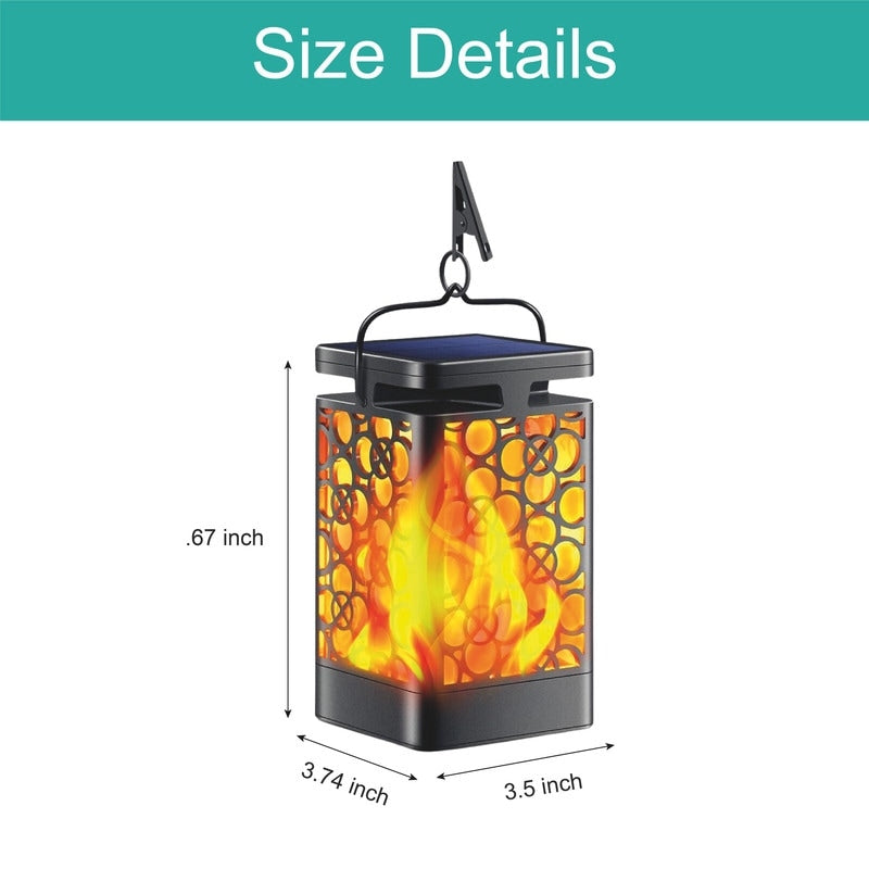 2 Pack solar light  black garden light plastic hanging light