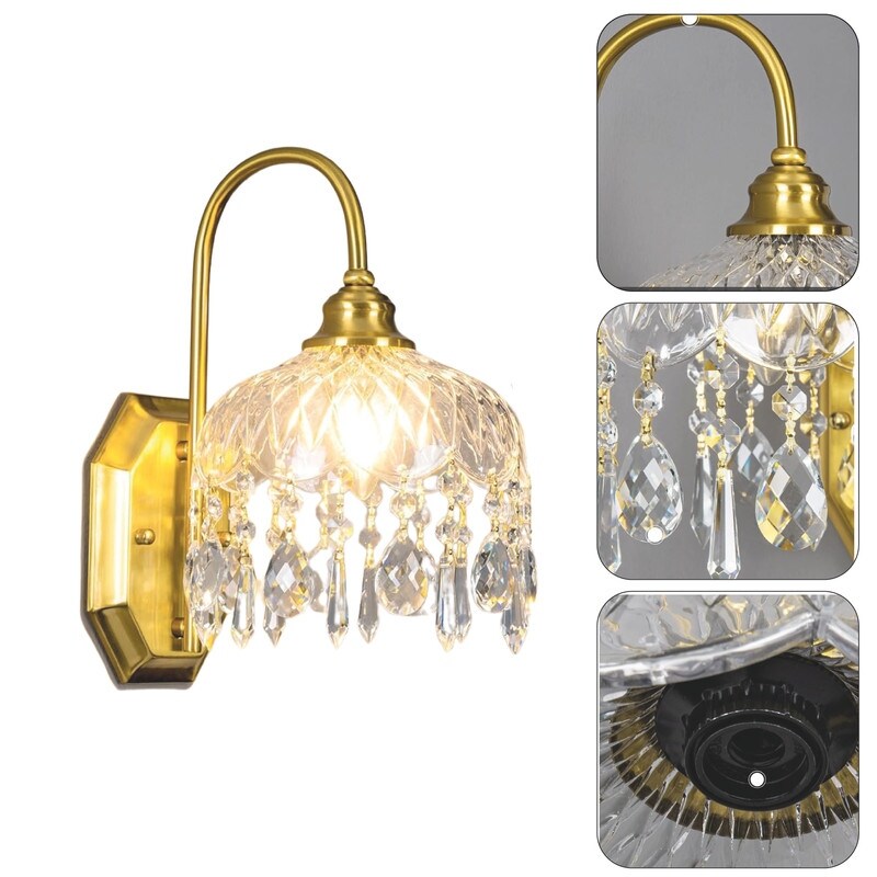 2-Pack wall lights gold sconce lights glass, metal, crystal hallway lights