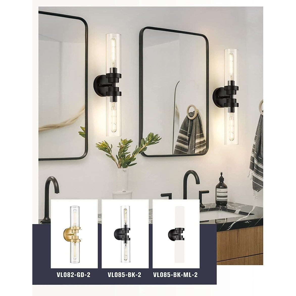 2 light industrial wall sconce farmhouse wall light fixture glass wall lamp