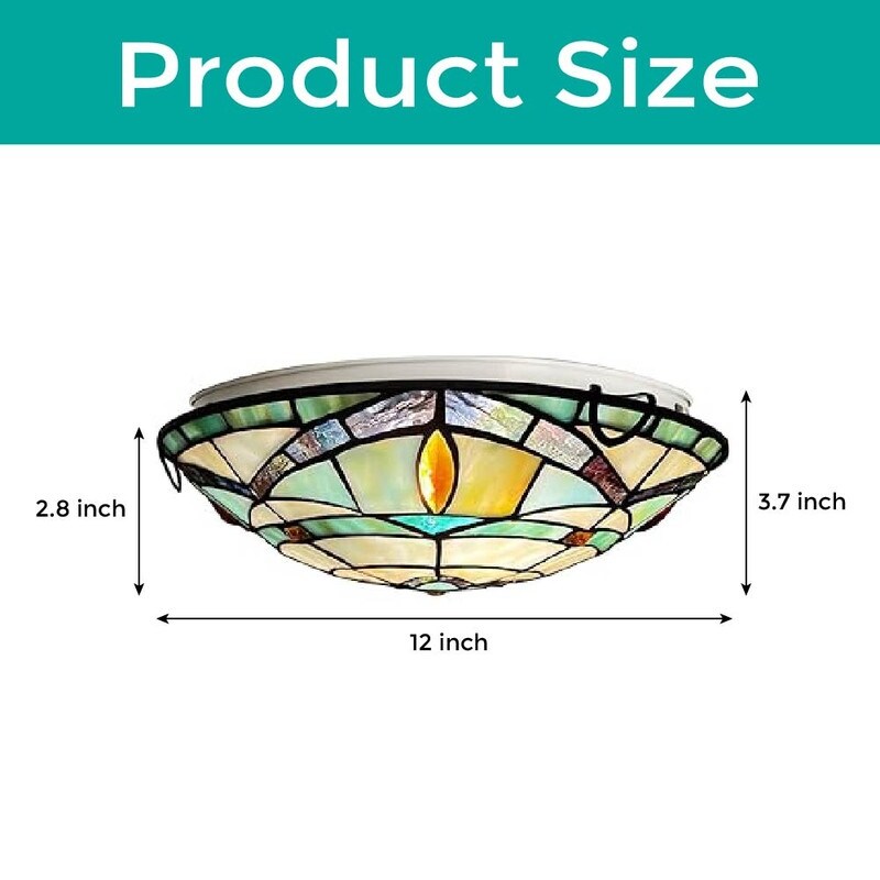 2-lights ceiling lights blue hall light glass flush mount light